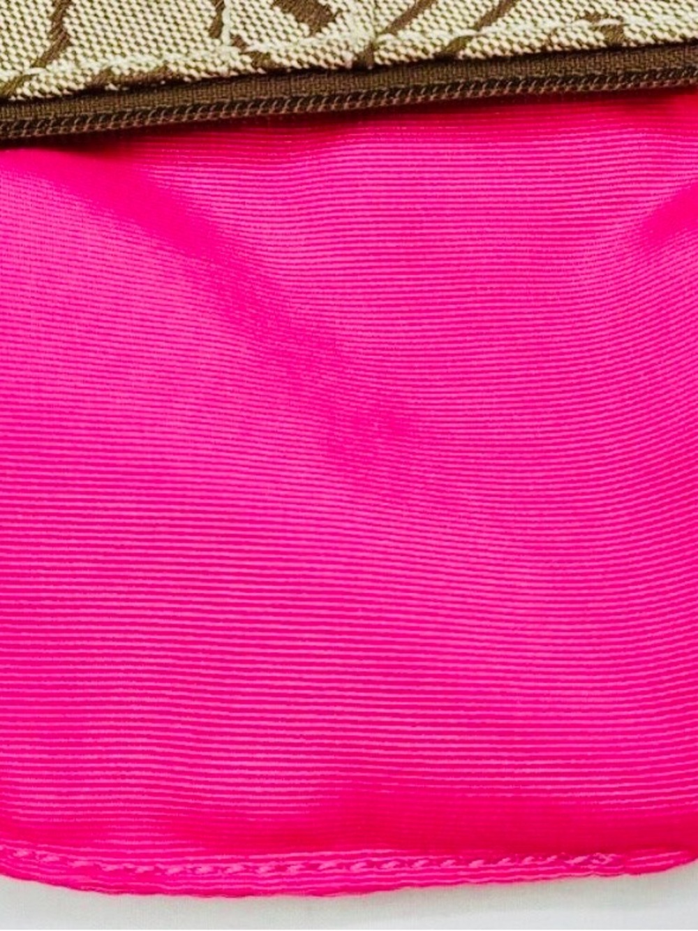 Coach Brown Signature Canvas Wristlet with Pink Accent - Picture 4 of 4